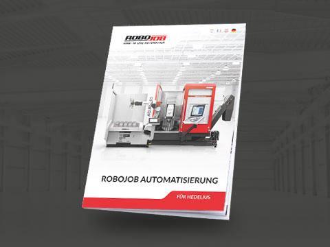 The 28 page catalogue contains the ROBOJOB automation solutions with ACURA machining centres from HEDELIUS, plus technical background information and optional features.
